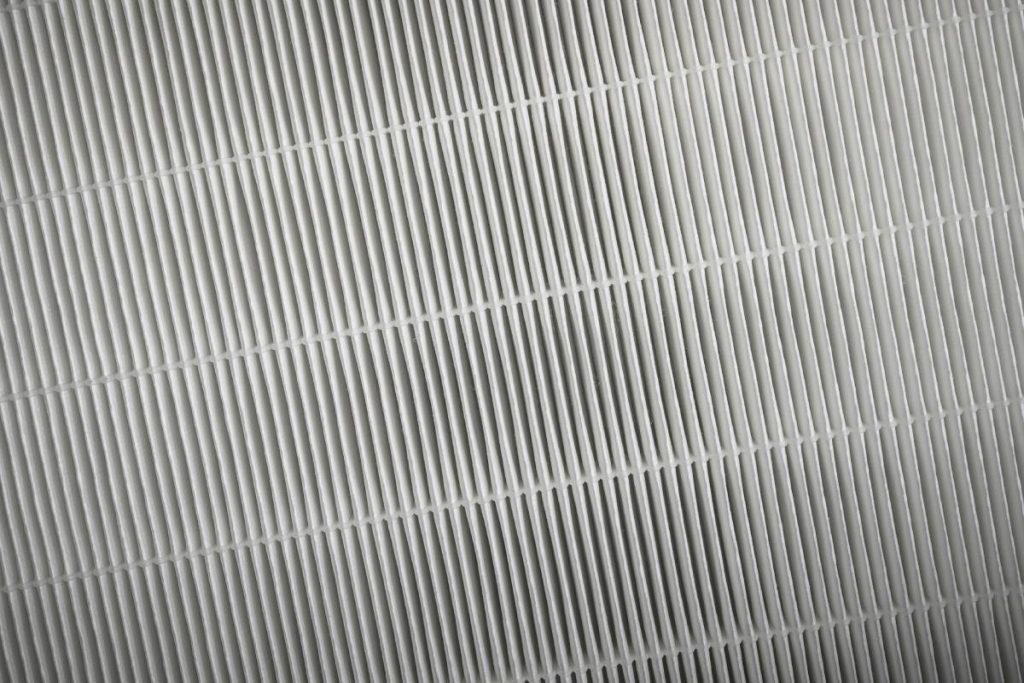 Clean Replacement HEPA High Efficiency Particulate Air Filter Close Up. Residential and Commercial Building Air Quality Theme.